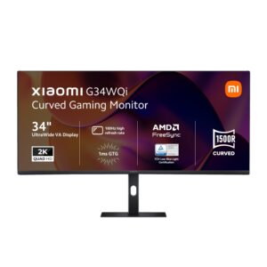 34" Xiaomi G34WQi 1440p UltraWide VA Curved Gaming Monitor