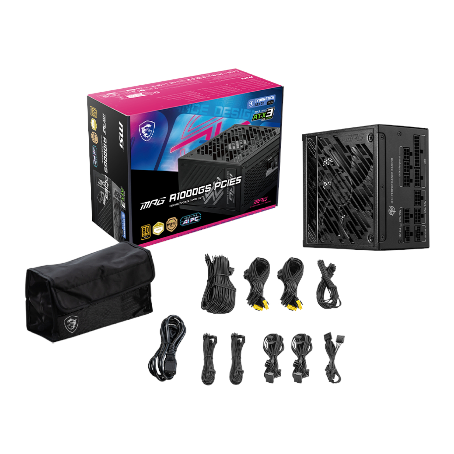 MSI MPG A1000GS PCIe 5 80 PLUS Gold Modular Power Supply - Image 5