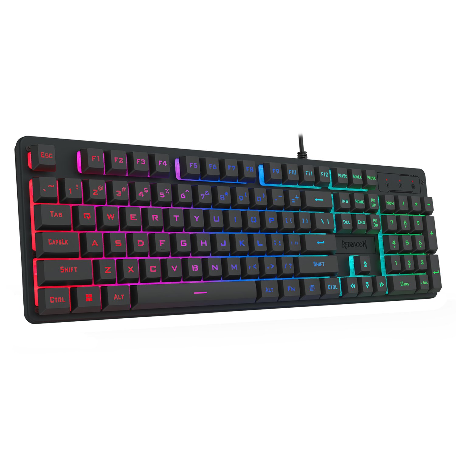 Redragon K521 Upgrade Rainbow LED 104-Key Membrane Gaming Keyboard - Image 4