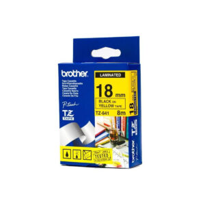 Brother TZ 641 Label Tape Laminated (18mm) Blk/Ylw (8m)