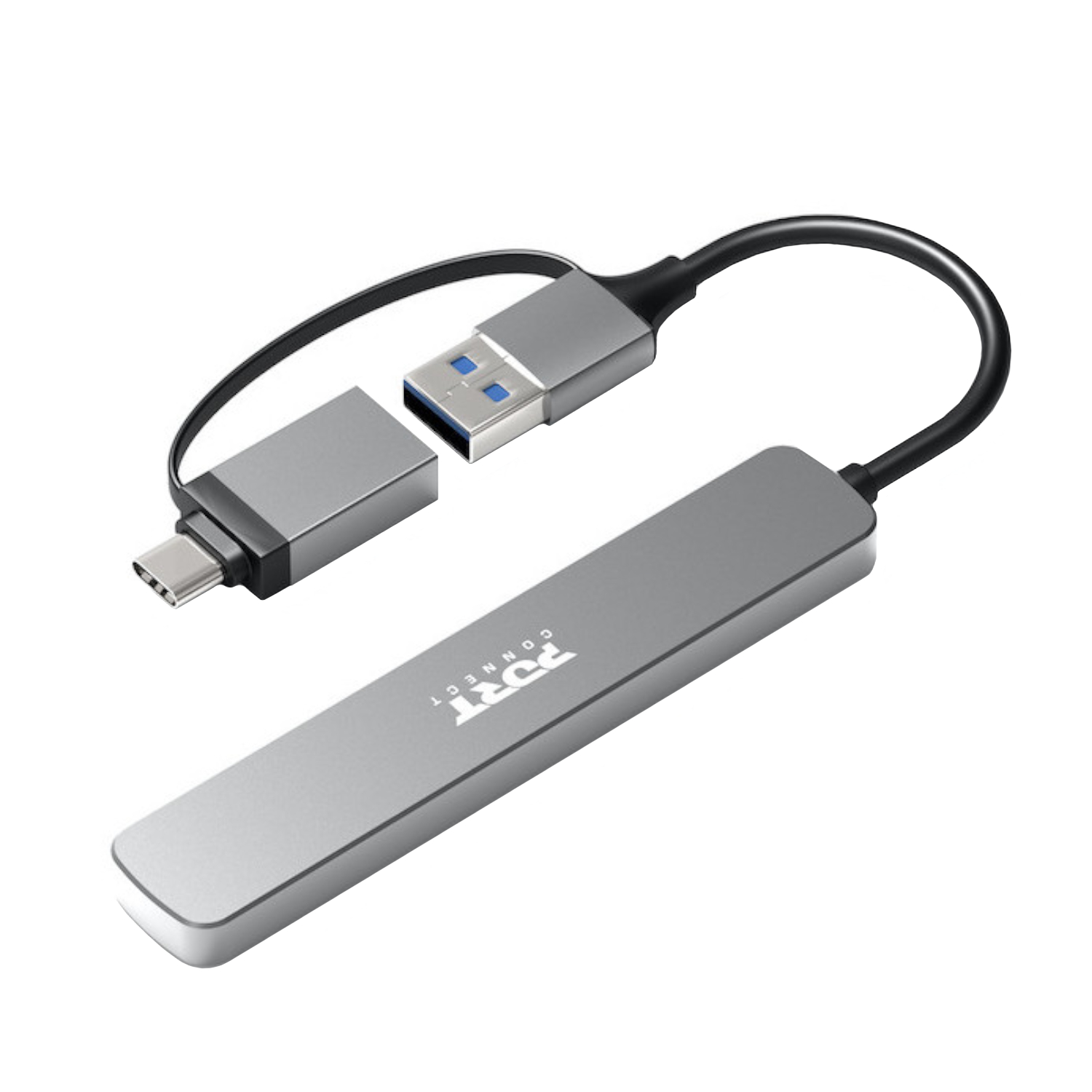 Port Connect USB Type-C to 4-port USB-A 3.0 Hub - Image 2