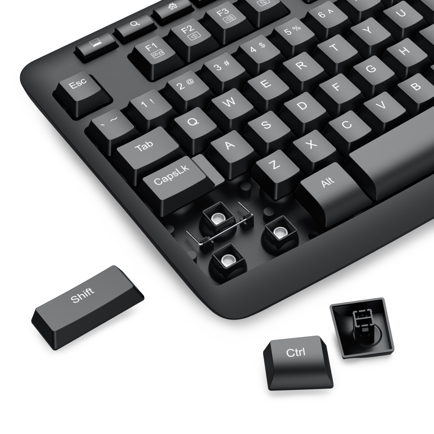 Redragon BK-7366 Full-size Ergonomic Wired Membrane Office Keyboard - Black - Image 7