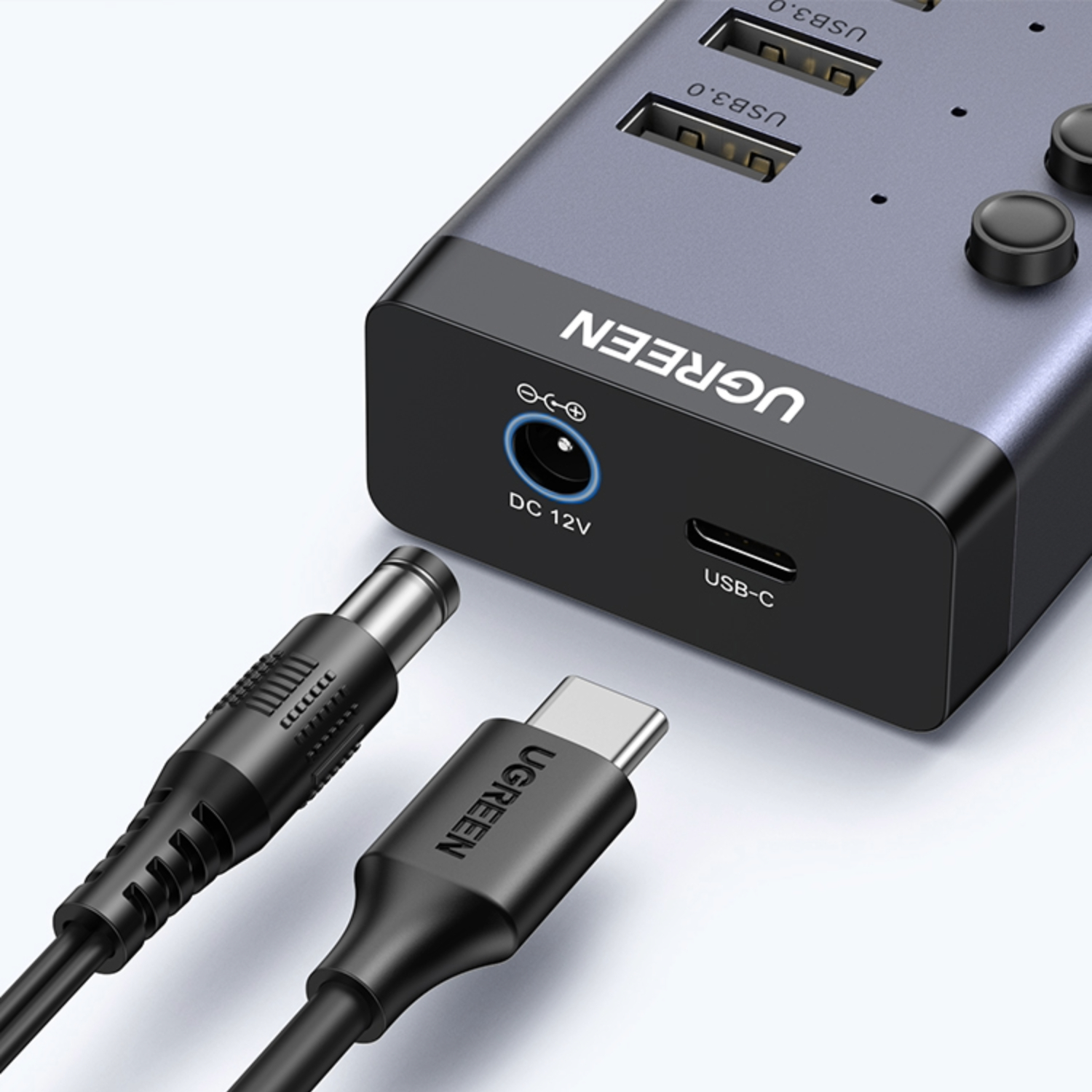 UGREEN 7 in 1 USB 3.0 Hub-Grey - Image 3