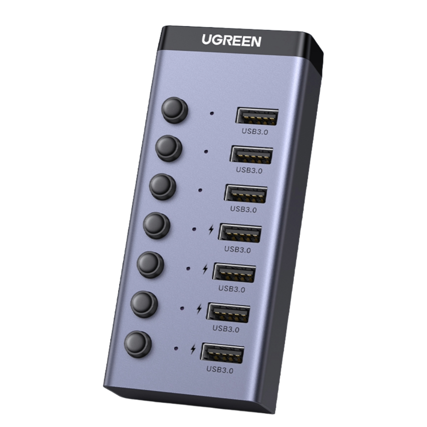 UGREEN 7 in 1 USB 3.0 Hub-Grey - Image 2