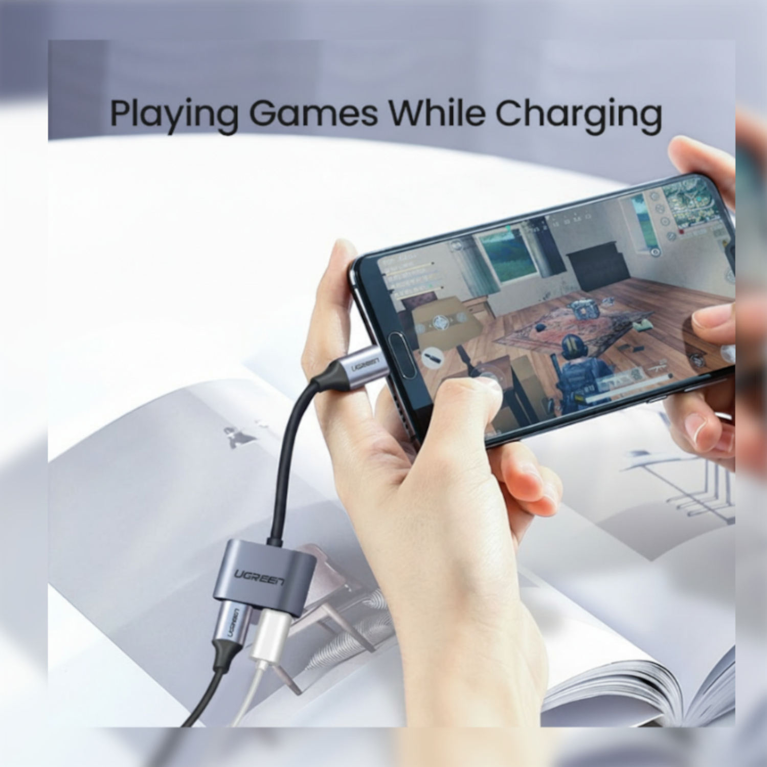 UGREEN USB Type-C Dual Audio and Charging Adapter (15W PD, 2-in-1 Splitter) - Image 4