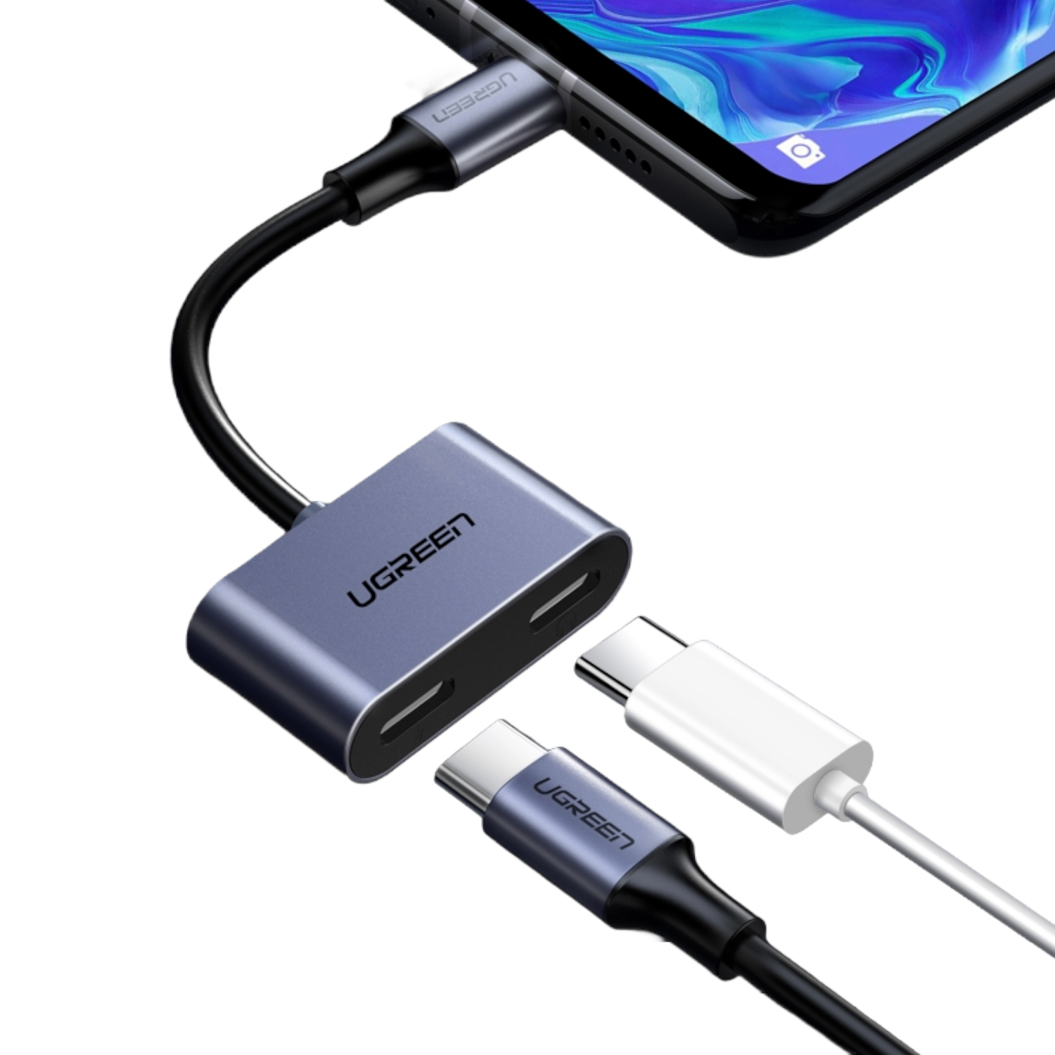 UGREEN USB Type-C Dual Audio and Charging Adapter (15W PD, 2-in-1 Splitter) - Image 3