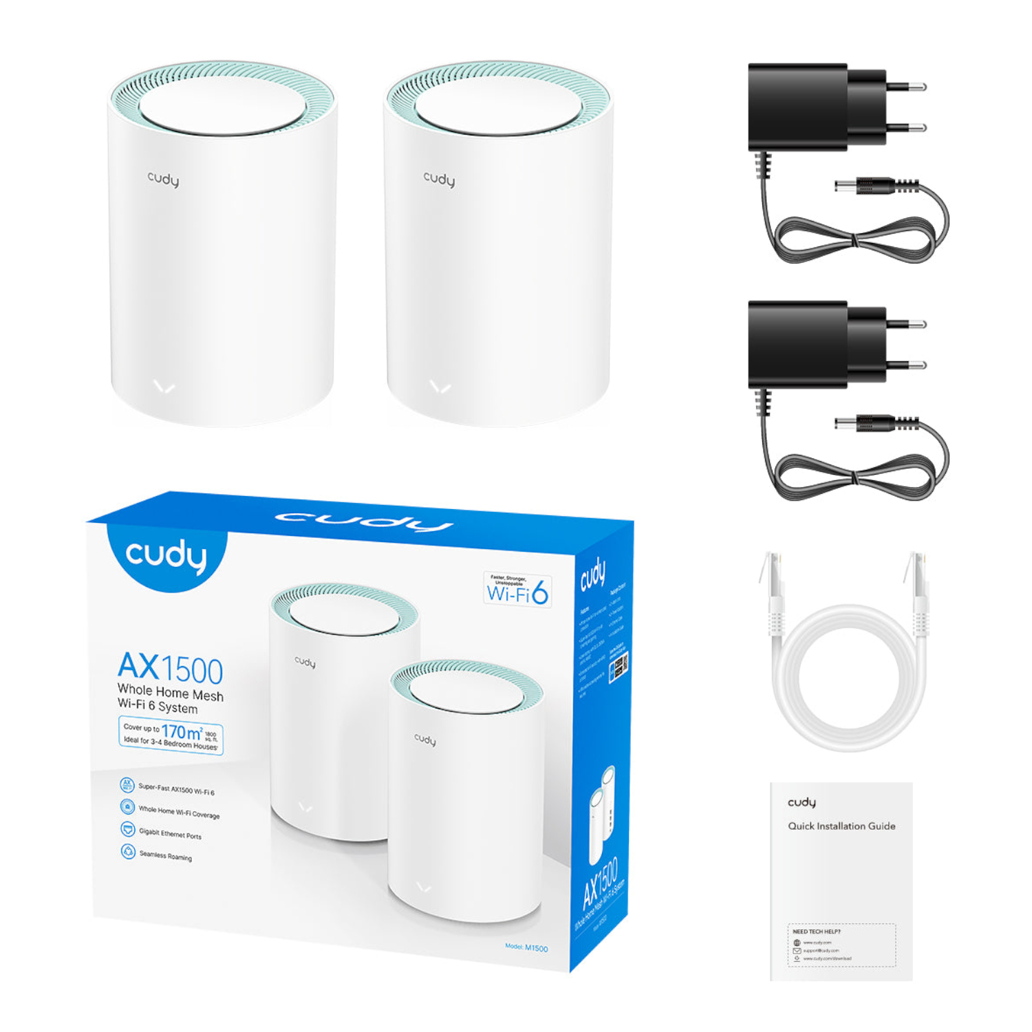 Cudy AX1500 Gigabit Mesh Wi-Fi 6 System - 2 Pack - Image 2