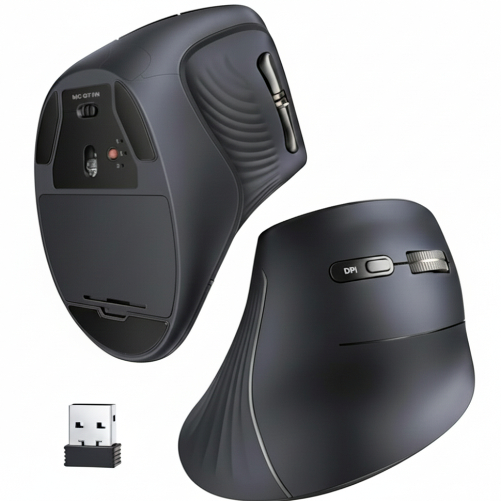 UGreen Multi-Mode Vertical Mouse Bluetooth and 2.4G Wireless - Image 3