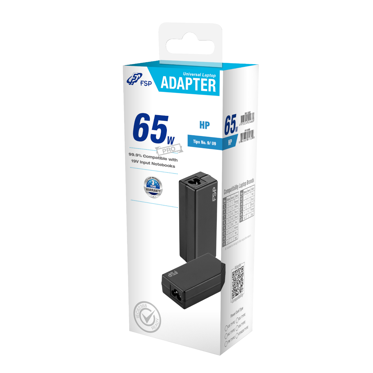 FSP PRO 65W Universal Laptop Adapter - HP - Image 5