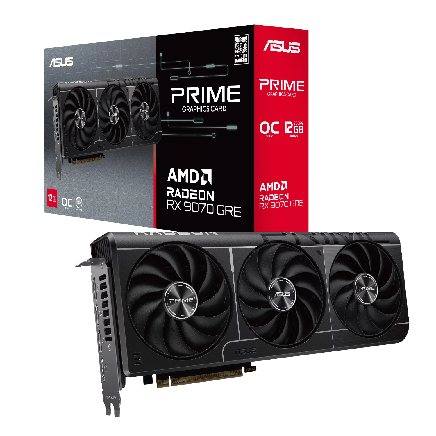 12GB ASUS Prime Radeon RX 9070 GRE EVO OC Edition GDDR6 Graphics Card
